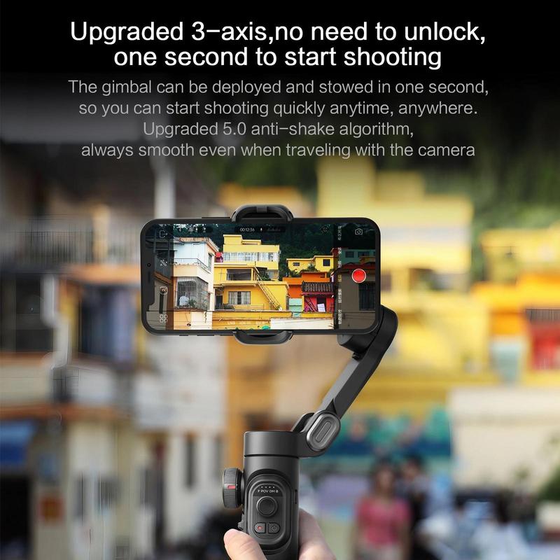 3-axis Anti-shake Smartphone Stabilizer, Foldable Vlog Equipment with Tripod, AI Face Tracking Stabilizer, Perfect for Vlog & Selfie