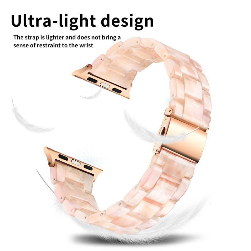 Compatible with Resin Apple Watch Band 41mm 40mm 38mm Stainless Steel Buckle Waterproof for iWatch Ultra Series 9 8 7 6 5 4 3 2 1 SE Replacement Strap for Women Men(DazzlingPurple) Accessories Wearable