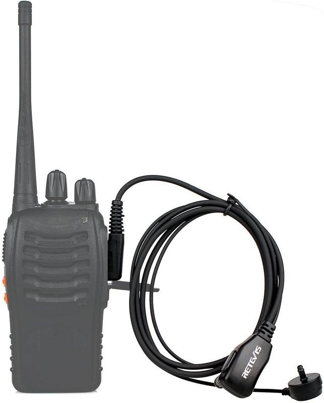 RT22 Walkie Talkie Earpiece, Acoustic Tube Headset with PTT, 2 Pin, for RT22 RT68 RT21 H-777 RT19 RT15 RB45, Compatible with SAMCOM pxton 2 Way Radio, Two Way Radio Headset with Mic(2 Pack)