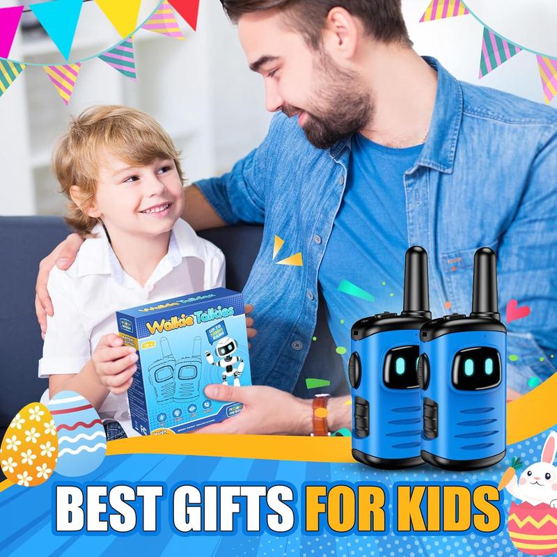 Walkie Talkies Toys for Kids 3-6:  Mini Robots Walkies Talkie for 3 4 5 6 Year Old Boys Toys for 3-5 Year Old Boy Outdoor Games Christmas Birthday Gifts for Kids Blue 2 Pack