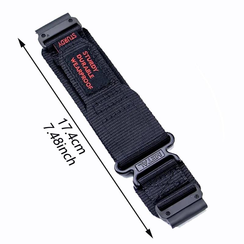 Nylon Watch Band (Band Only),1 Count Solid Color Adjustable Watch Band, Durable Velcro Design Watch Band for Garmin Fenix 5 5S 5X 6X 7X