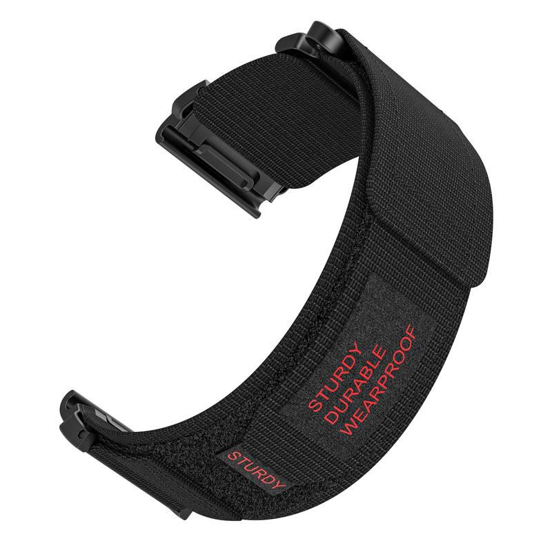 Nylon Watch Band (Band Only),1 Count Solid Color Adjustable Watch Band, Durable Velcro Design Watch Band for Garmin Fenix 5 5S 5X 6X 7X