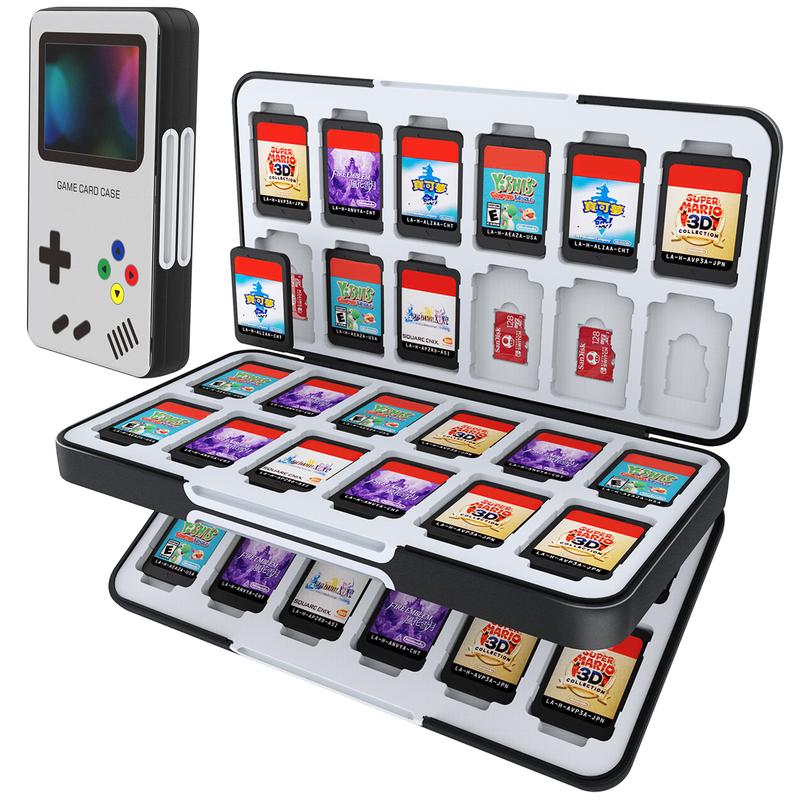 HEIYING Switch Game Card Case for Nintendo Switch&Switch OLED,Customized Pattern Switch Lite Game Card Storage Box with 48 Game Card Slots and 24 Micro SD Card Slots.