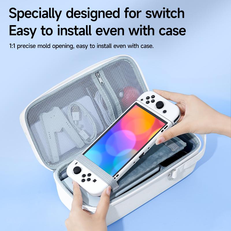 Jemdo Switch Large capacity NS and OLED storage bag Portable protection home storage Original base, charger, cassette, grip game accessories