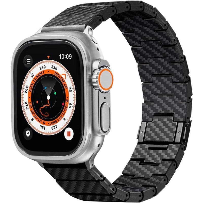 Apple Watch Band Compatible with Apple Watch Ultra 2 Ultra 10 9 8 7 6 SE 5 4 3 2 1, Adjustable Apple Watch Ultra 2 Band,  Carbon Fiber Apple Watch Band