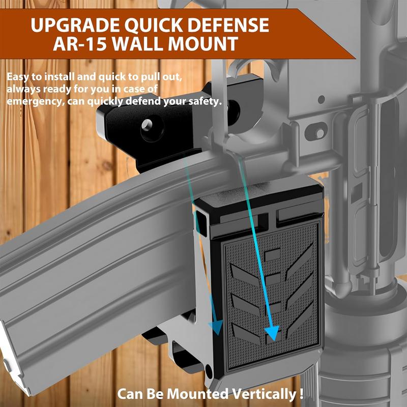 2024 Newest AR15 Wall Mount with Double Mag Holder for 223 5.56 Rifle, AR Wall Rack Runner Mount Display with Vertical and Horizontal AR Rifle Holder Withstand 450Lbs of Tension, with Lockhole