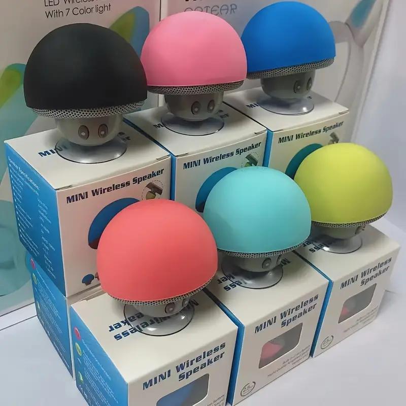 Charging Mushroom Head Portable Bluetooth Speakers , Loud Sound, Mobile Phone Stand, Suction Cup, Small Bluetooth Speaker with Wireless Stereo Pairing, Mini Gifts for Kids, Teen, Girls, Boys, Women，Mobile phone holder,smartphone speaker. Audio Button