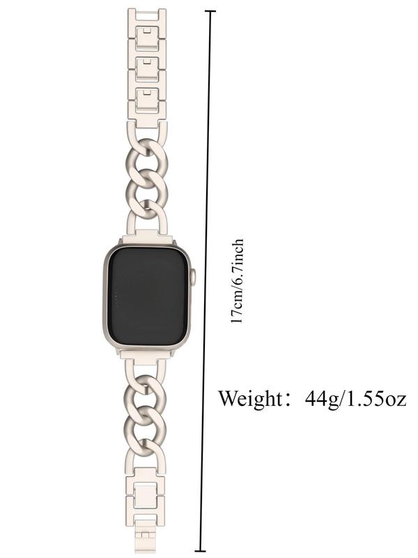 Adjustable Minimalist Chain Watch Band, Fashionable Watch Band for Women & Men, All-match Watch Accessories Compatible with Apple Watch Series