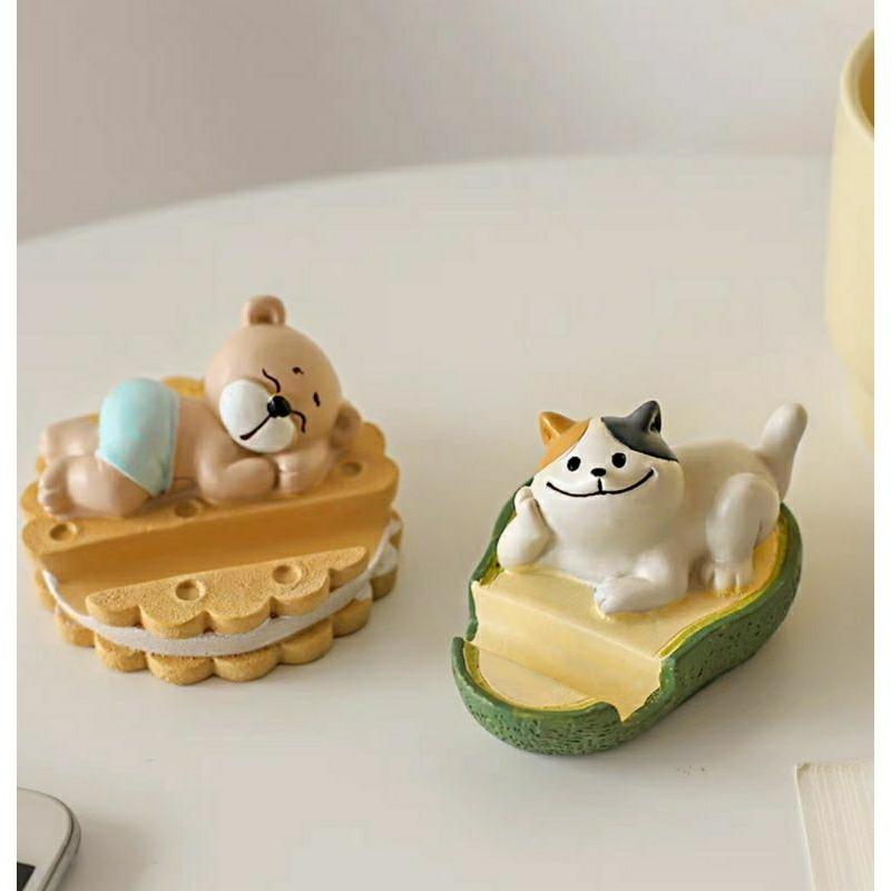 Cute Funny Animal Phone Stand Made of High Quality Solid Plaster