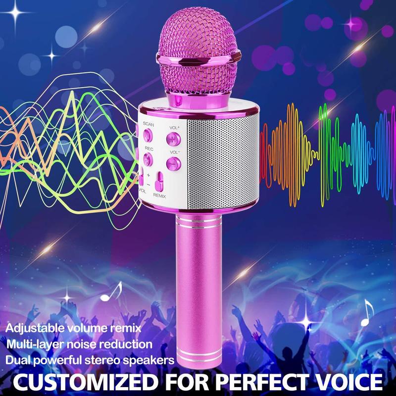 Microphone, Toy Microphone for Toddlers Singing Bluetooth Connectivity, Birthday Gift Toy Microphone for Girls Boys Audio Smartphone