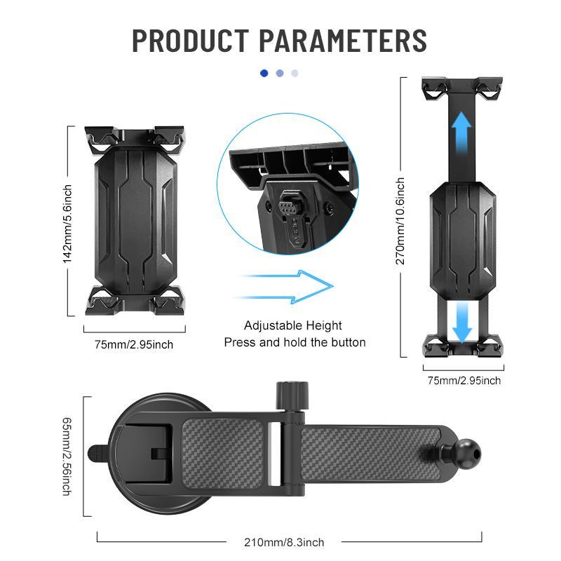 Car Dashboard Phone & Tablet Mount, Adjustable Car Phone & Tablet Holder, Universal Car Phone Holder Compatible with 4-14 Inch Cell Phone & Tablet