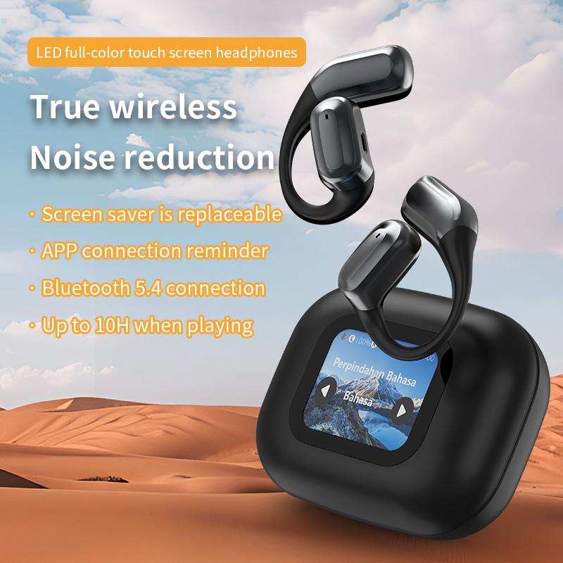 AI Translation True Wireless Open Ear Earphones Headphones Support about 150 Languages Translation Touch Control Earphones Over Ear Wireless Headset Electronic Audio& Video Earbuds