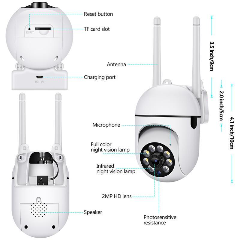 4Pcs Wireless 5G WiFi Security Camera Outdoor Night Vision Cam 1080P