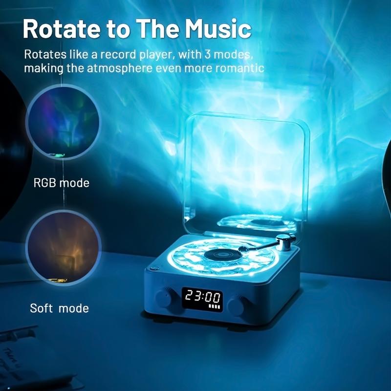 Bluetooth Retro Music Speaker with Projection,Romantic Speaker,Digital Alarm Clock for Bedroomroom,trippy accessories for bedroom,Christmas 2024 music box