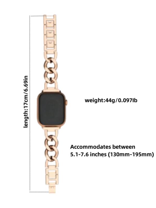 Adjustable Minimalist Chain Watch Band, Fashionable Watch Band for Women & Men, All-match Watch Accessories Compatible with Apple Watch Series