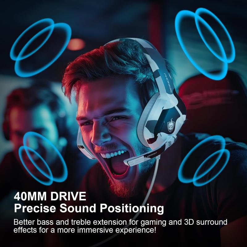 Gaming Headset for PS4,  One, PC, Laptop, ,  , 3.5MM PS4 Stereo Headset Over Ear Headphones with Noise-Cancelling Mic, Bass Surround - Camo