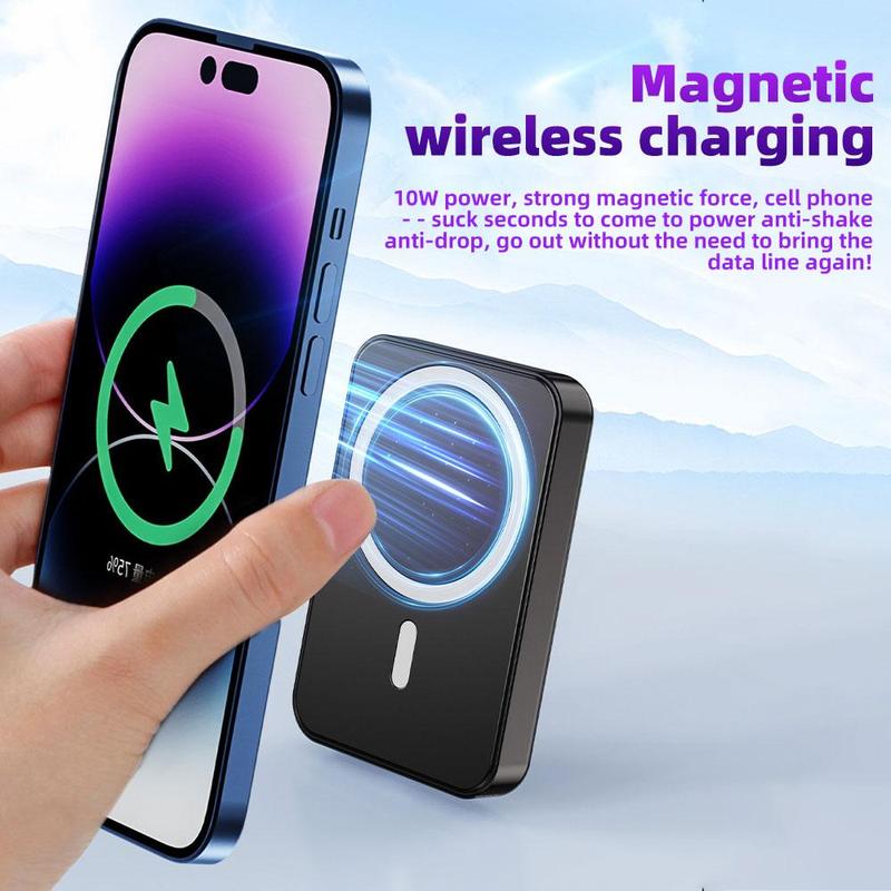 Magsafe Portable Charger, Compact 10000mAhMag-Safe Battery Pack with Foldable Stand for iPhone 15 14 13 12