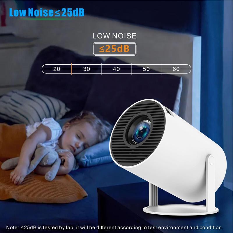 2.4 5G WiFi Smart Projector, 360°Adjustable Stand 4K LED Projector Auto Keystone Correction Portable Projector, BT 5.2, 200 Inch Screen,Built-in speaker, Home Video Projector