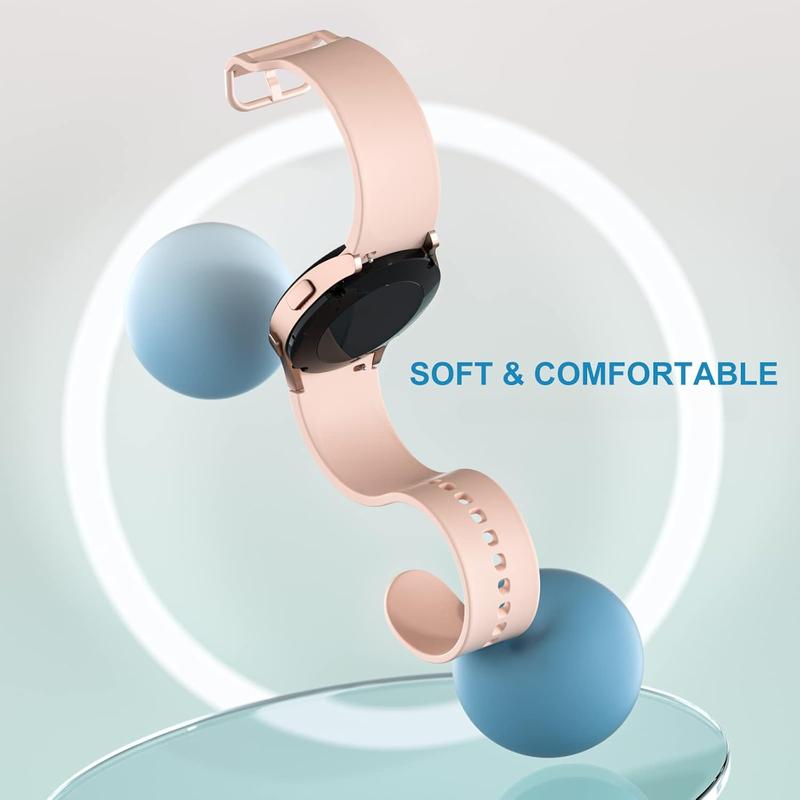 5 Pack Bands Compatible with Galaxy Watch 7 6 5 4 Band 40mm 44mm  Galaxy Watch 6 4 Classic Band 43mm 47mm 46mm 42mm Watch 5 pro 45mm,Active 2 Band, 20mm Band Soft Silicone Sport Band Women Men