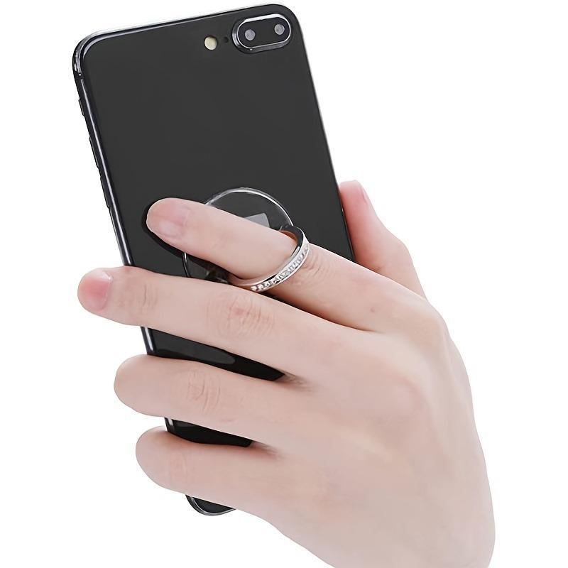 Transparent Phone Ring Holder, Clear 360° Rotatable Finger Ring, Self-adhesive Adjustable Finger Grip, Phone Accessory