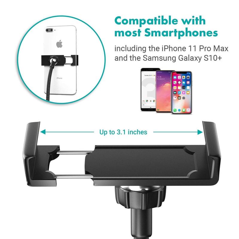 Movo - VGC-3 Selfie Ring Light Stand with Cell Phone Holder and Third Flexible Arm with a 1 4