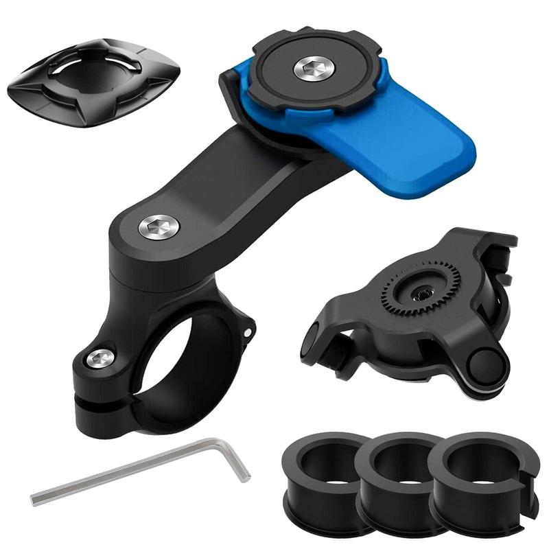 Motorcycle Handlebar Phone Holder, 360° Rotatable Shock-absorbing Phone Holder for Riding, Navigation Smartphone Holder for Most Phones