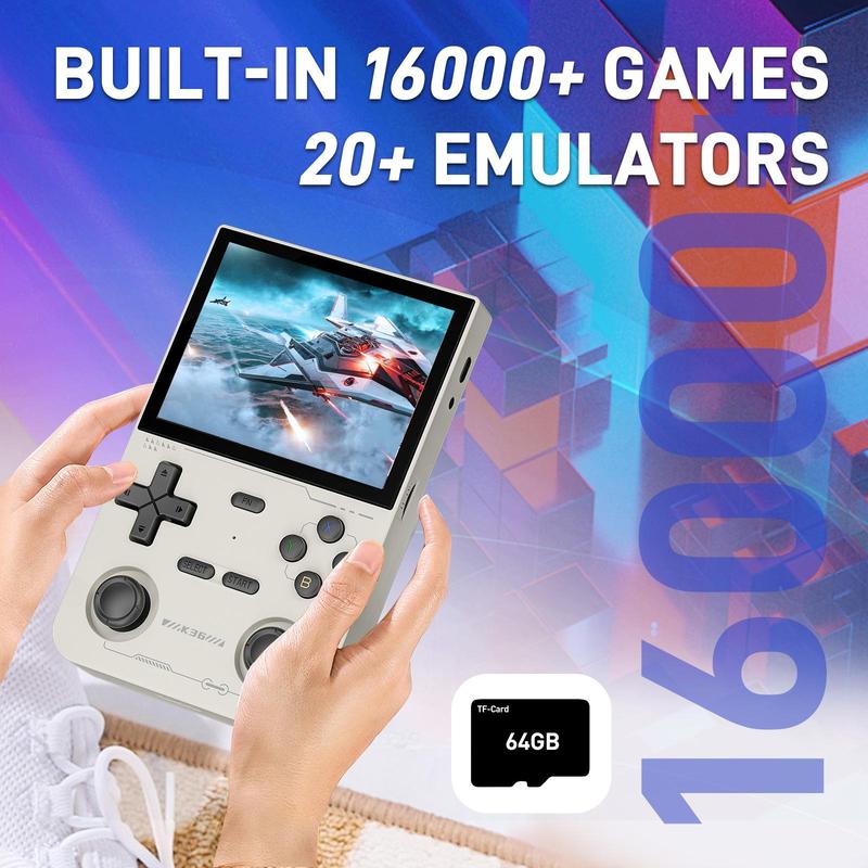 YLW GAMINJA K36 Portable Retro Game Console, Gaming Room Gadgets, 3.5 Inch IPS Screen Retro Game Consoles, Rechargeable Handheld Game Device with 16000+ Games & 20+ Simulators