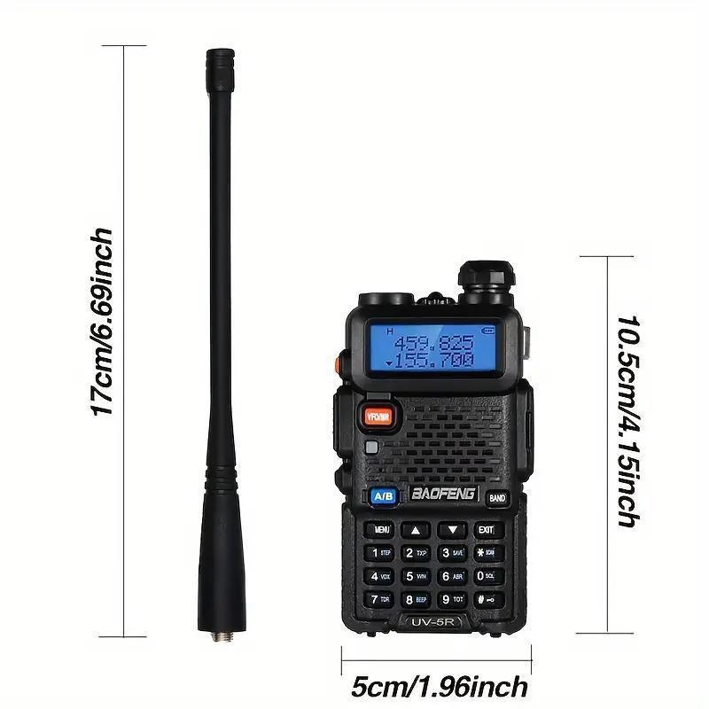 UV-5R Ham Radio, Long Range UV5R Two Way Radio, Dual Band 144-148 420-450Mhz Walkie Talkie Supports CHIRP, Handheld 1800mAh Rechargeable High Power Walkie Talkie with Microphone, Hunting Survival Gear