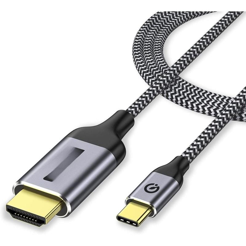 USB C to HDMI  Adapter, Braided USB Type-c 4K@60Hz(Thunderbolt 3 4) Compatible for  15 Pro Max, iPad Pro,MacBook Pro, iMac, Pixel,Galaxy, Surface,,,Thinkpad,HDMI USB-C.-6ft