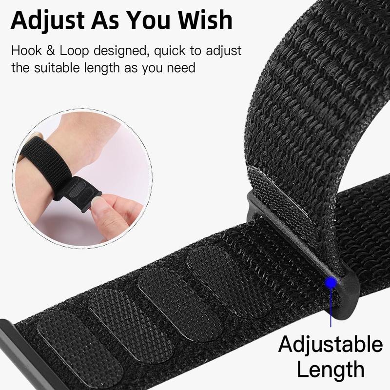 Breathable Elastic Nylon Watch Band (Band Only), 3 Counts Fitness Sports Watch Band for Women & Men, Wearable Accessories Compatible with Watch SE Ultra Series 9 8 7 6 5 4 3 2 1 Series