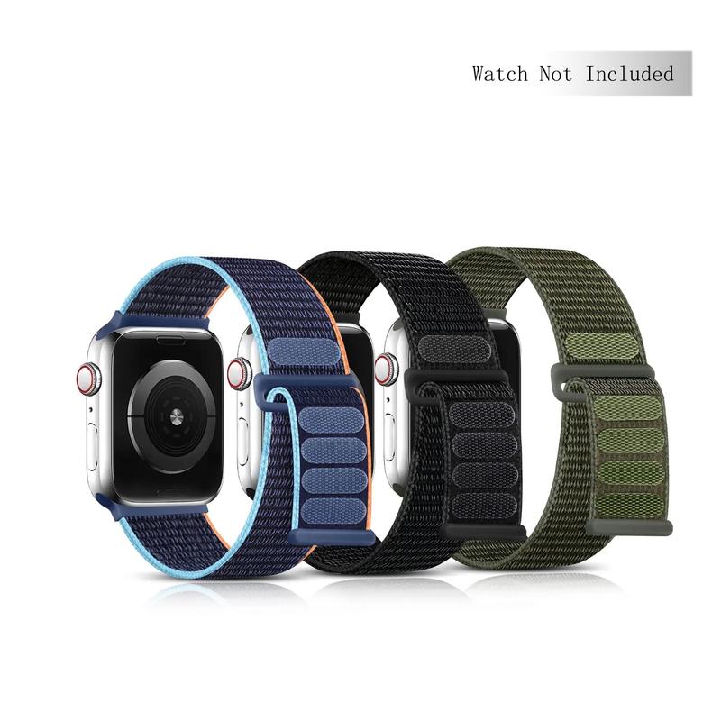 Breathable Elastic Nylon Watch Band (Band Only), 3 Counts Fitness Sports Watch Band for Women & Men, Wearable Accessories Compatible with Watch SE Ultra Series 9 8 7 6 5 4 3 2 1 Series