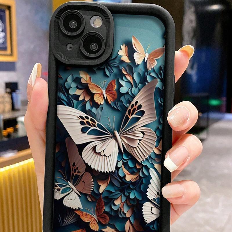 Butterfly Pattern Phone Case, Anti-drop Cellphone Protective Case, Total Protective Shockproof Mobile Phone Cover for iPhone 15 Pro Max 14 13