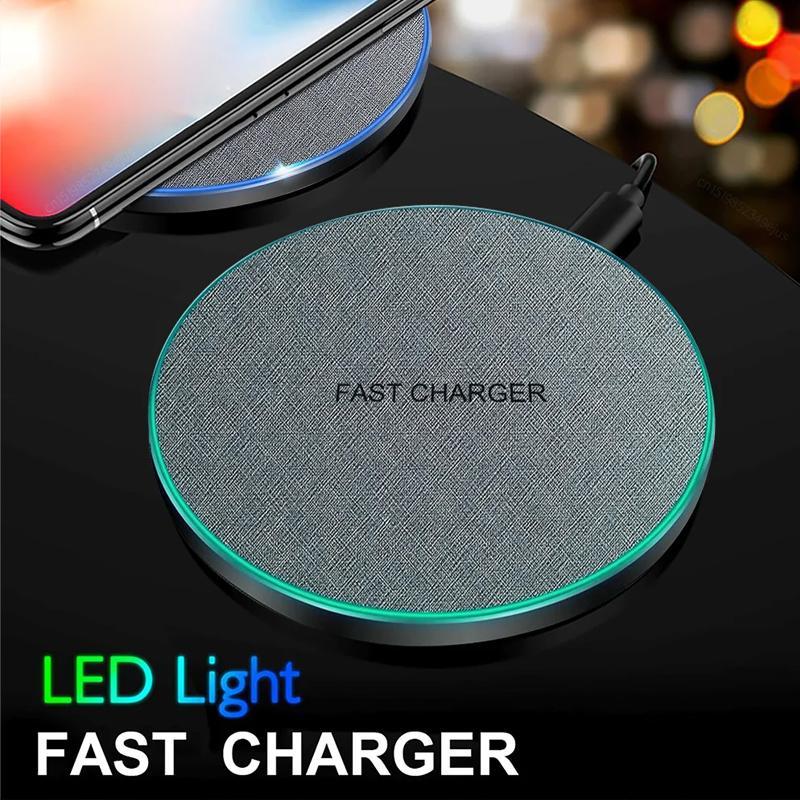 15W Wireless Charger, Fast Wireless Charging Pad, Charging Pad Compatible with iPhone 14 13 12 11 & Samsung S23 S22 & AirPods