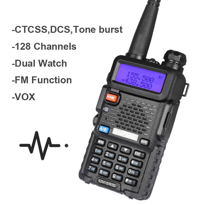 UV-5R Ham Radio, Long Range UV5R Two Way Radio, Dual Band 144-148 420-450Mhz Walkie Talkie Supports CHIRP, Handheld 1800mAh Rechargeable High Power Walkie Talkie with Microphone, Hunting Survival Gear