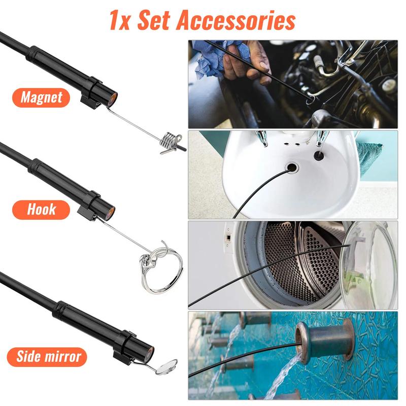 1080P HD Industrial Endoscope Borescope 4.3'' Screen 8mm Inspection Snake Camera