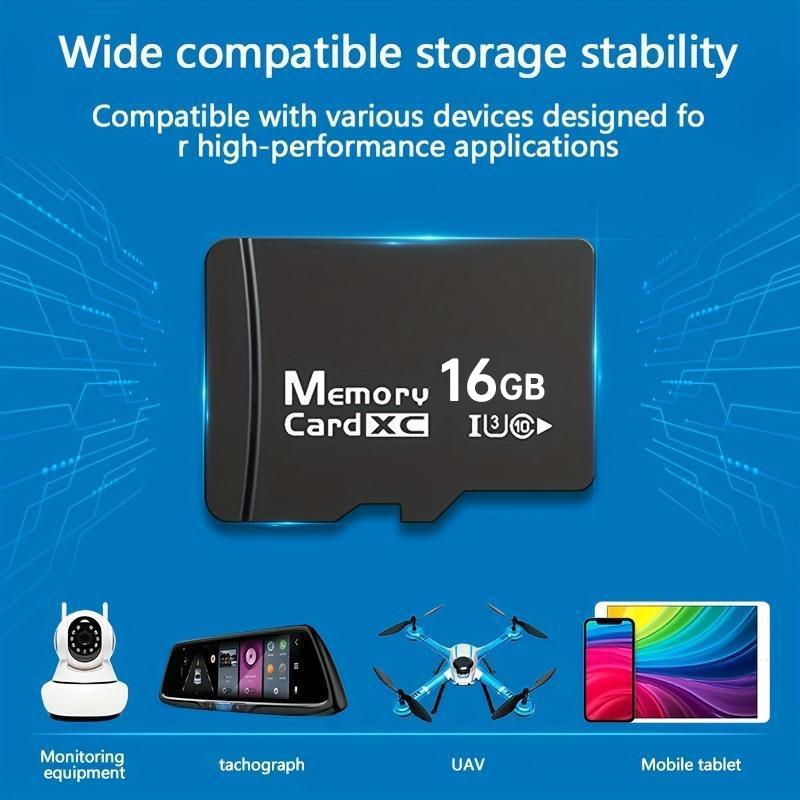 Micro SD Card-16G Memory Card, Camera, Game Console, Smartphone, GoPRO, Drone, Security Camera, Affordable Accessory High-speed storage for digital cameras.