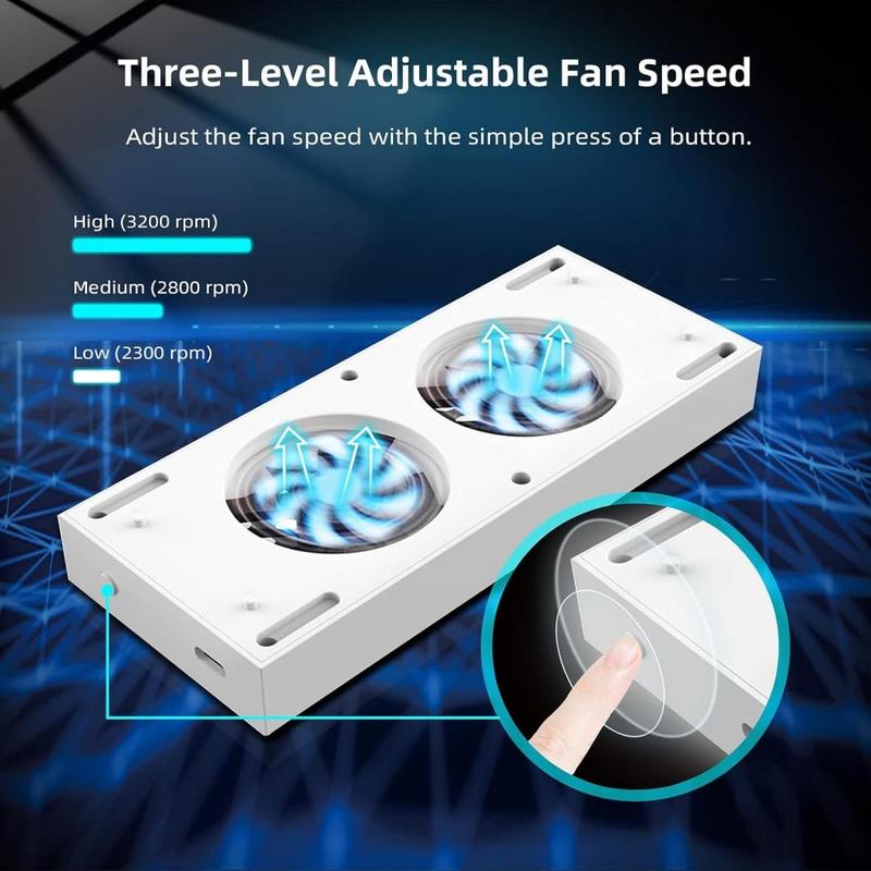 Vertical Stand with 3 Level Adjustable Speed Cooling Fan & 2 USB Ports, 1 Count Cooling Vertical Stand for Xbox Series S