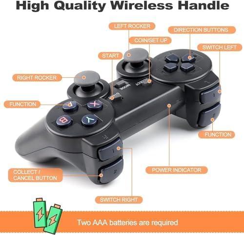 2024 New Retro Gaming Console,Nostalgia Stick Game, Retro VideoGame Console with Built-in 9Emulators, 20,000+ Games, 4K HDMIOutput, and 2.4GHz WirelessController for TV Plug and Play (64 G)Device Gamepad Port Usb Handheld Adapter Wired