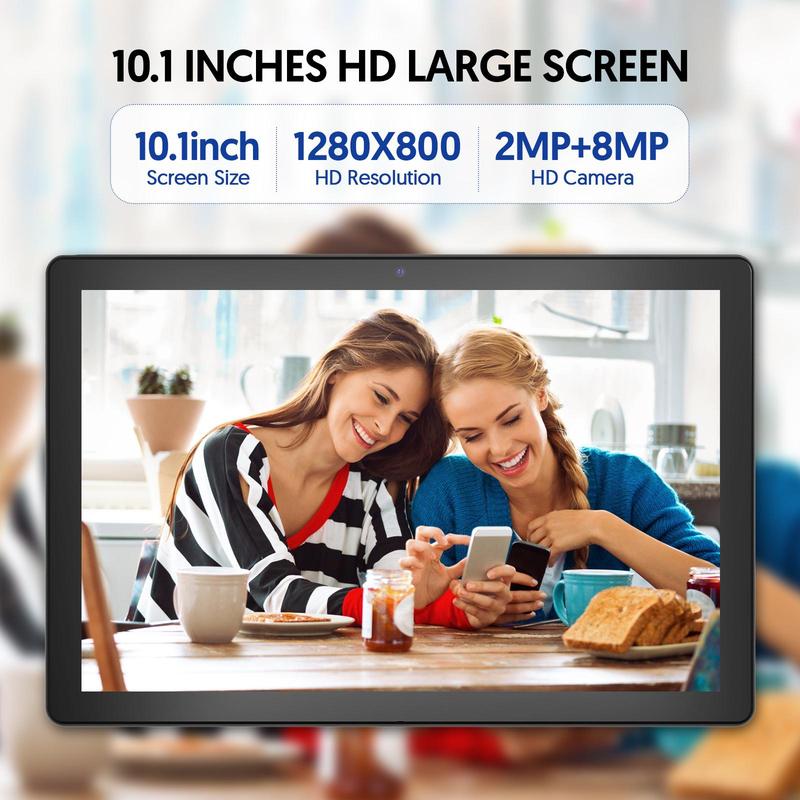 10.1 Inch Android 14 Tablet, 6GB RAM 64GB ROM 1TB Expand Storage Capacity Tablet with Keyboard, Quad Core Processor 5G Wi-Fi 6 Tablet with Dual Camera, Gift Choice