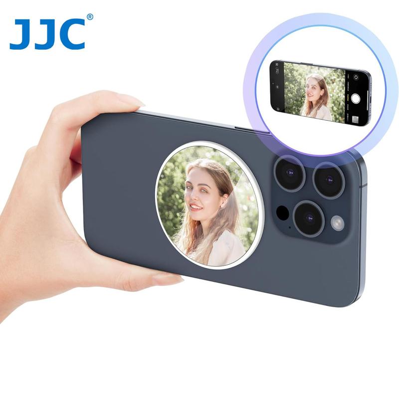 JJC Snap on Magnetic Selfie Mirror for Cellphone & Smartphone, Mini Mirror for Phone with Magsafe, Selfie Accessories, Professional Content Creator Tools