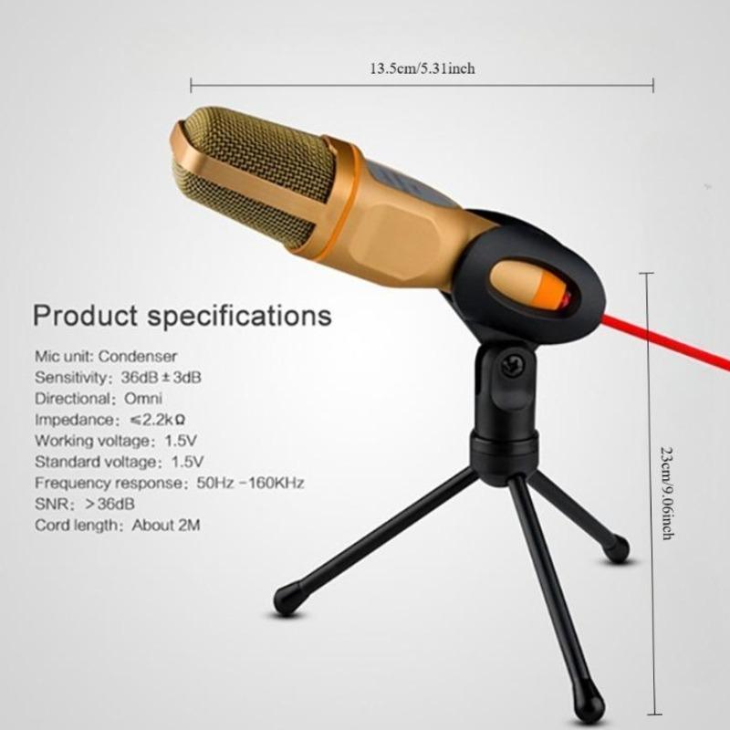 YANMAI Professional Microphone, USB Rechargeable Microphone with Tripod, Computer Microphone for Music Recording, Live Streaming, Podcast Broadcast