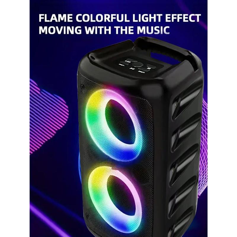 Wireless Speaker With Subwoofer, Large Boombox Speaker, Stereo Speaker, Subwoofer, Outdoor Wireless Speaker, Party Disco Light, TWS, TF, AUX, MIC