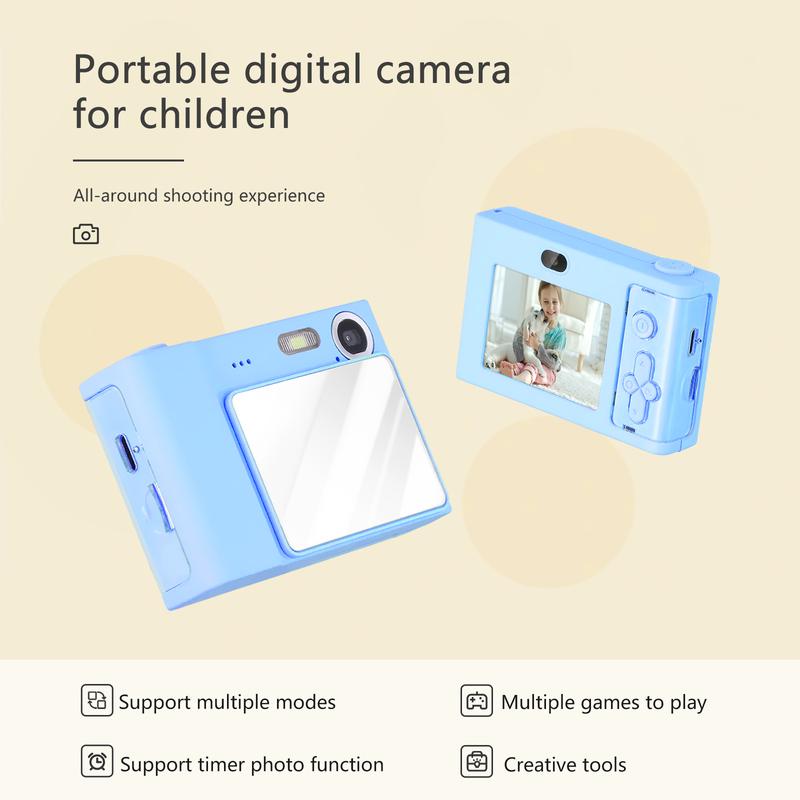 Portable Kids Digital Camera 2.4 Inch Screen Front Rear Camera 1080p 720 Vga Take Pictures Dvr Puzzle Game digital products pocket camera portable camera