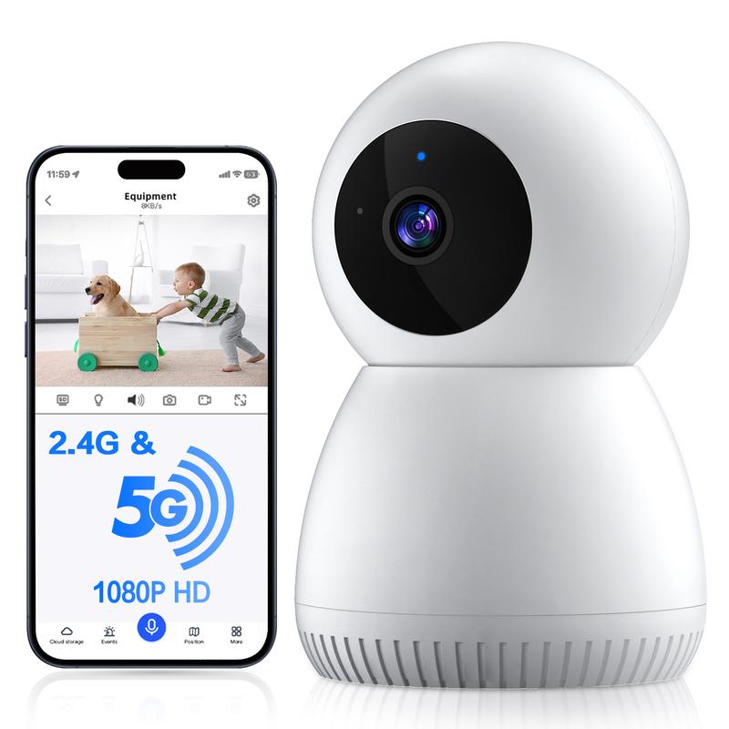 WESECUU Smart Pet Home Dog Cat 2.4G&5G Camera  with EseeCloud App,Night Vision,2 Way Talk,Pet Motion Detection,24 7 Cloud&SD,Works with Alexa Security