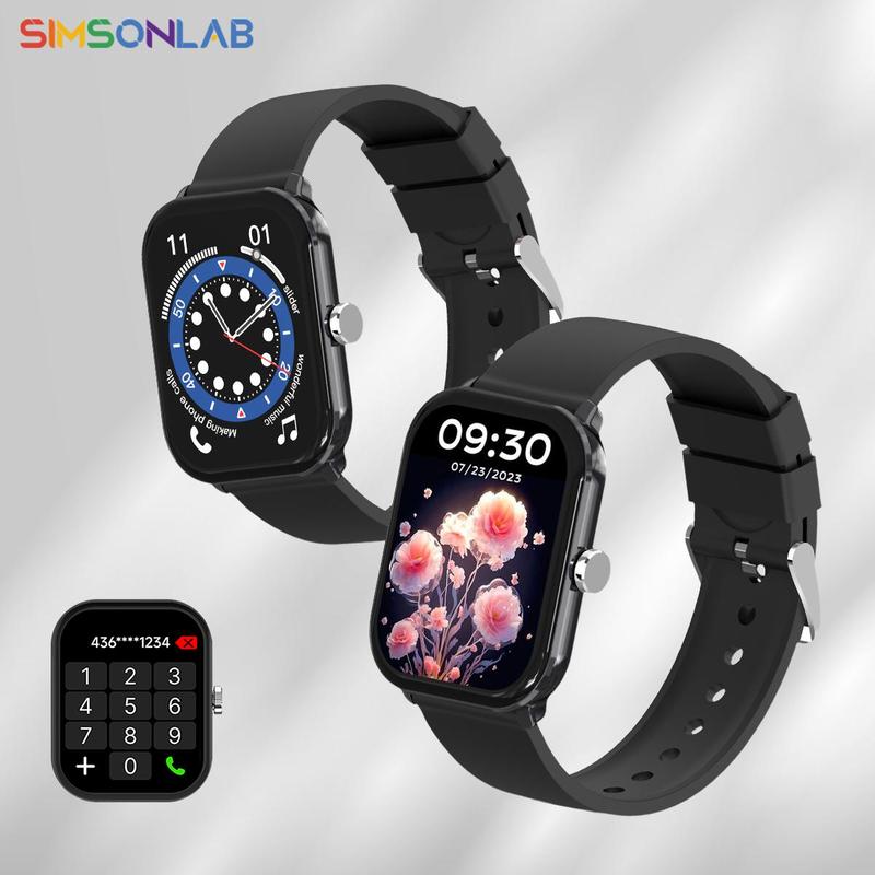 Simsonlab Multifunctional Smart Watch, Fashionable Digital Watch with Custom Watch Face & Music Playback, Sports Watch for Women & Men