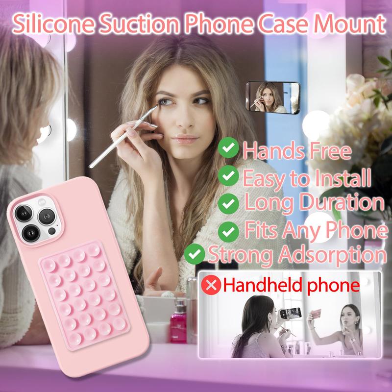 2 Pcs Silicone Suction Phone Case Mount,Non Slip Suction Cup Phone Mount,Silicon Adhesive Phone Stand Sticky for Cell Phone ， Hands-Free Strong Grip Holder, Sticky Phone Grip, Phone Accessories Holder for Selfies and Videos-Hands-Free