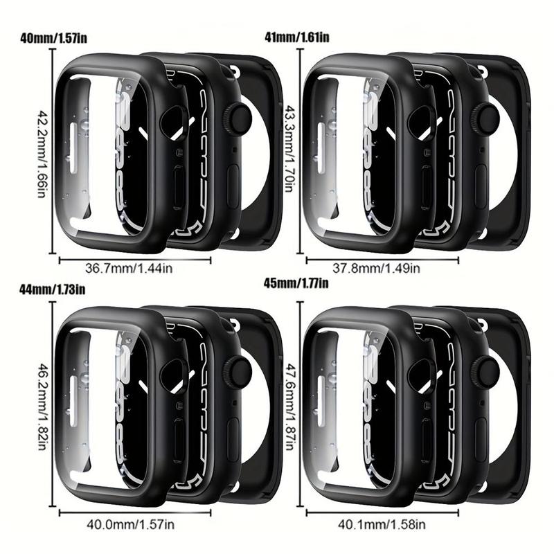 2 In 1 Anti-fall Waterproof Watch Case, 360 Angle All-Around Ultra-thin Tempered Glass Screen Protector, 1 Count Waterproof Watch Case Compatible With iWatch Series Ultra2 Ultra SE 9 8 7 6 5 4