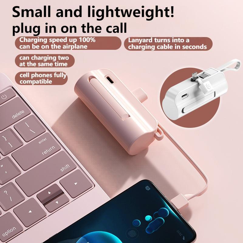 Portable Mini Power Bank (1 Count), 3000mAh Power Bank with USB-A & Type-C Port, Pocket Emergency Mobile Power Bank