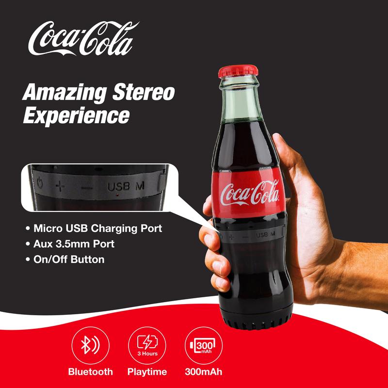 Coca-Cola Diet Coke Bottle Shape Bluetooth Speaker With Bluetooth 5.0 Technology, AUX Port, Loud and Bass Sound, Portable Wireless, Long Playtime, TWS Pairing For Outdoor & Indoor Activities | Portable Speaker