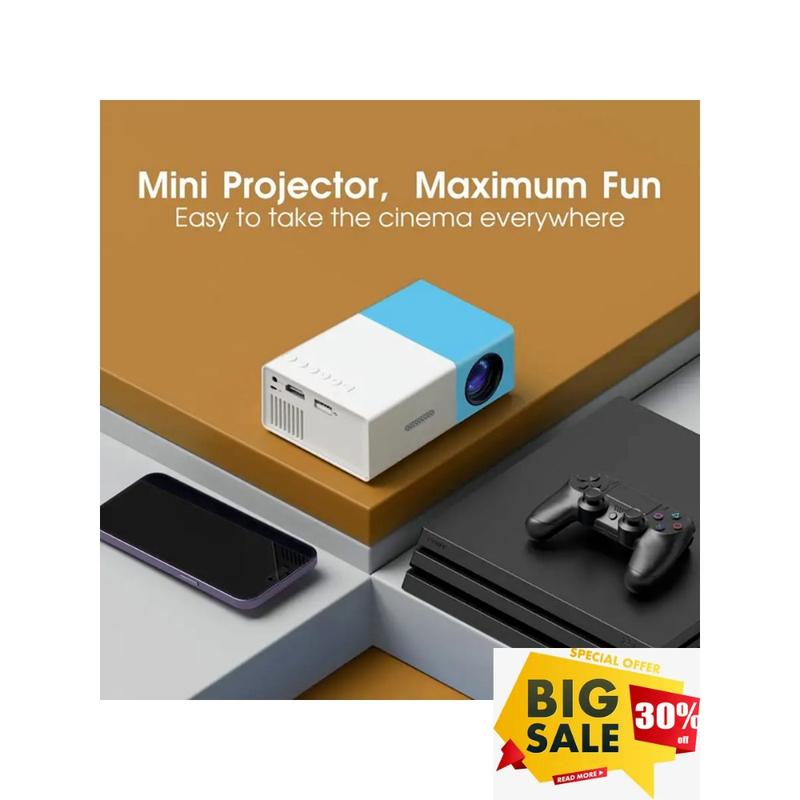 HD Video Projector, Universally Compatible, Compatible With Smartphones, Laptops, PCs, USB Flash Drives - Enhance Your Movie, TV And Gaming Experience, Suitable For Office School Meeting Presentation